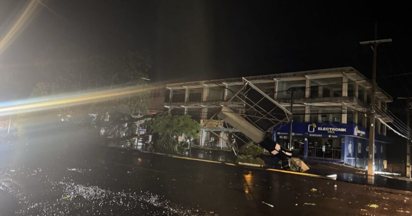 Temporal golpea Canindeyú y deja viviendas destechadas y cortes de energía