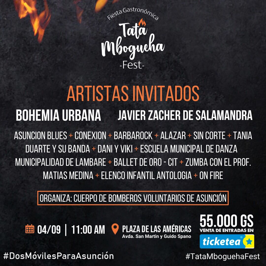 "Tata Mbogueha Fest", the gastronomic festival for the benefit of the Firefighters of Asunción