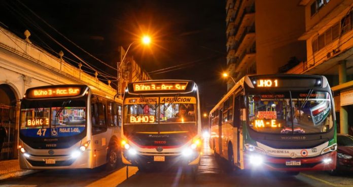 Búho 3: arranca el nuevo servicio nocturno entre Asunción y Ñemby