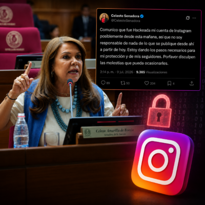 En plena polémica internacional, Celeste Amarilla denuncia un hackeo
