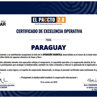 Paraguay es reconocido a nivel internacional por su lucha contra el tráfico ilegal de fauna y flora